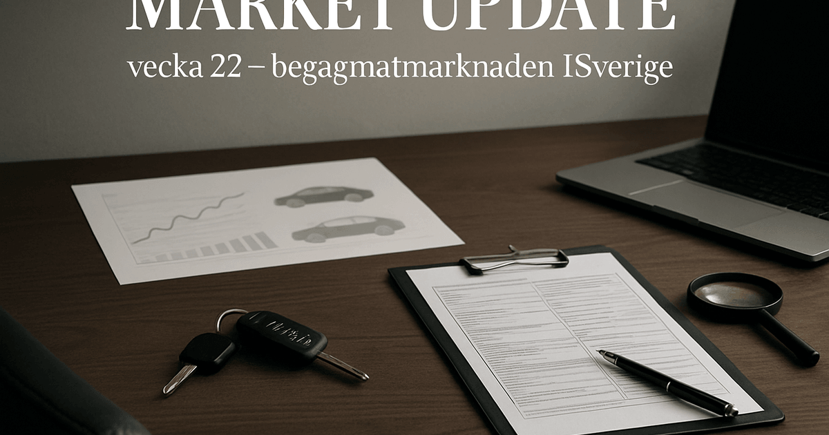 Market Update vecka 22 – begagnatmarknaden i Sverige